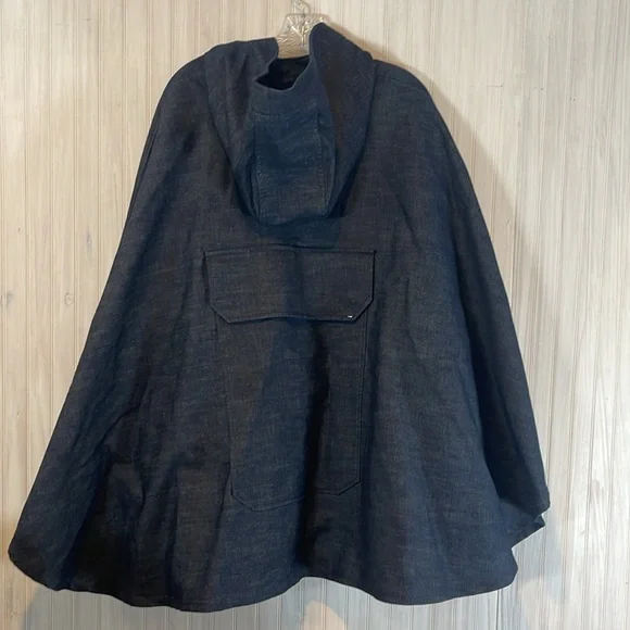 NWT GREI RAW DENIM HOODED LUHKA PONCHO ONE SIZE